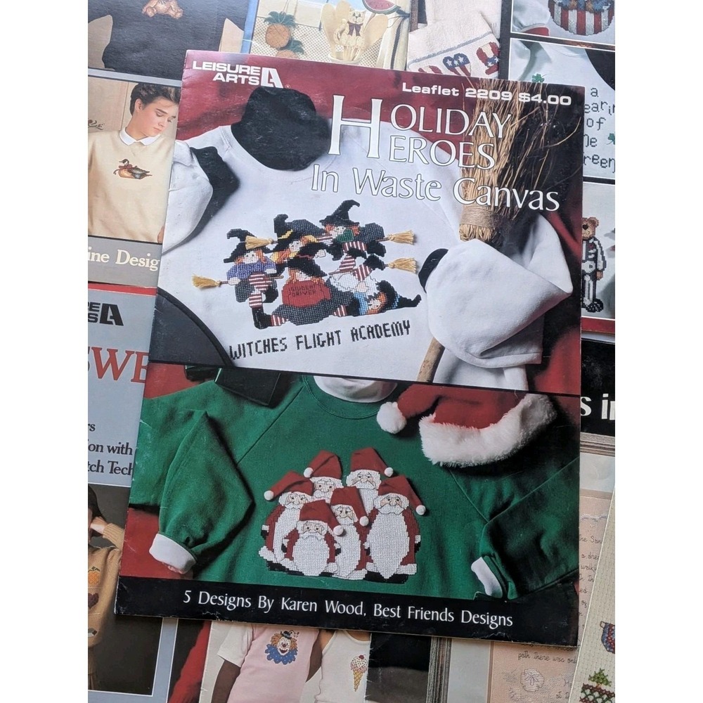 Lot 18 Vintage Leisure Arts Cross Stitch Pattern Books Leaflets Christmas... - Picture 10 of 11